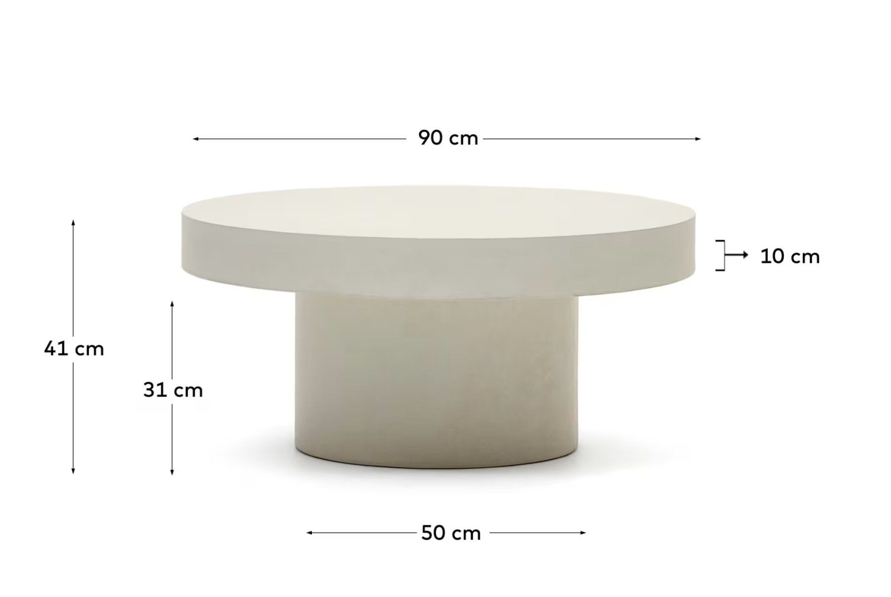 Tables: Table basse de jardin en ciment blanc - marque Aiguablava – D'occasion à Lugnorre par Hbsvo 2