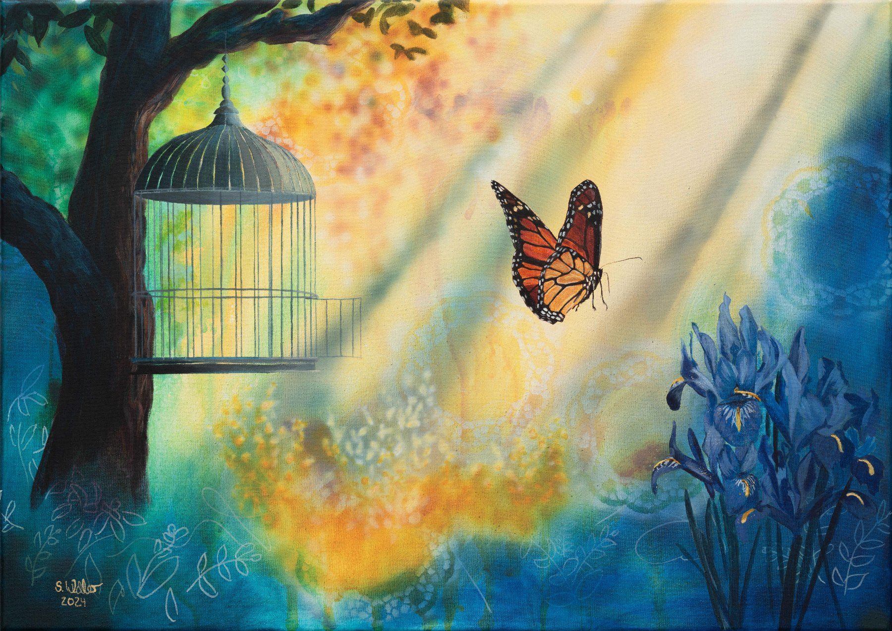 Dipinti: Original Kunstwerk "Garten des Lichts", 50 x 70 cm – Nuovo e nell'imballaggio originale da Tägerwilen venduto da Simone_Widler_Art