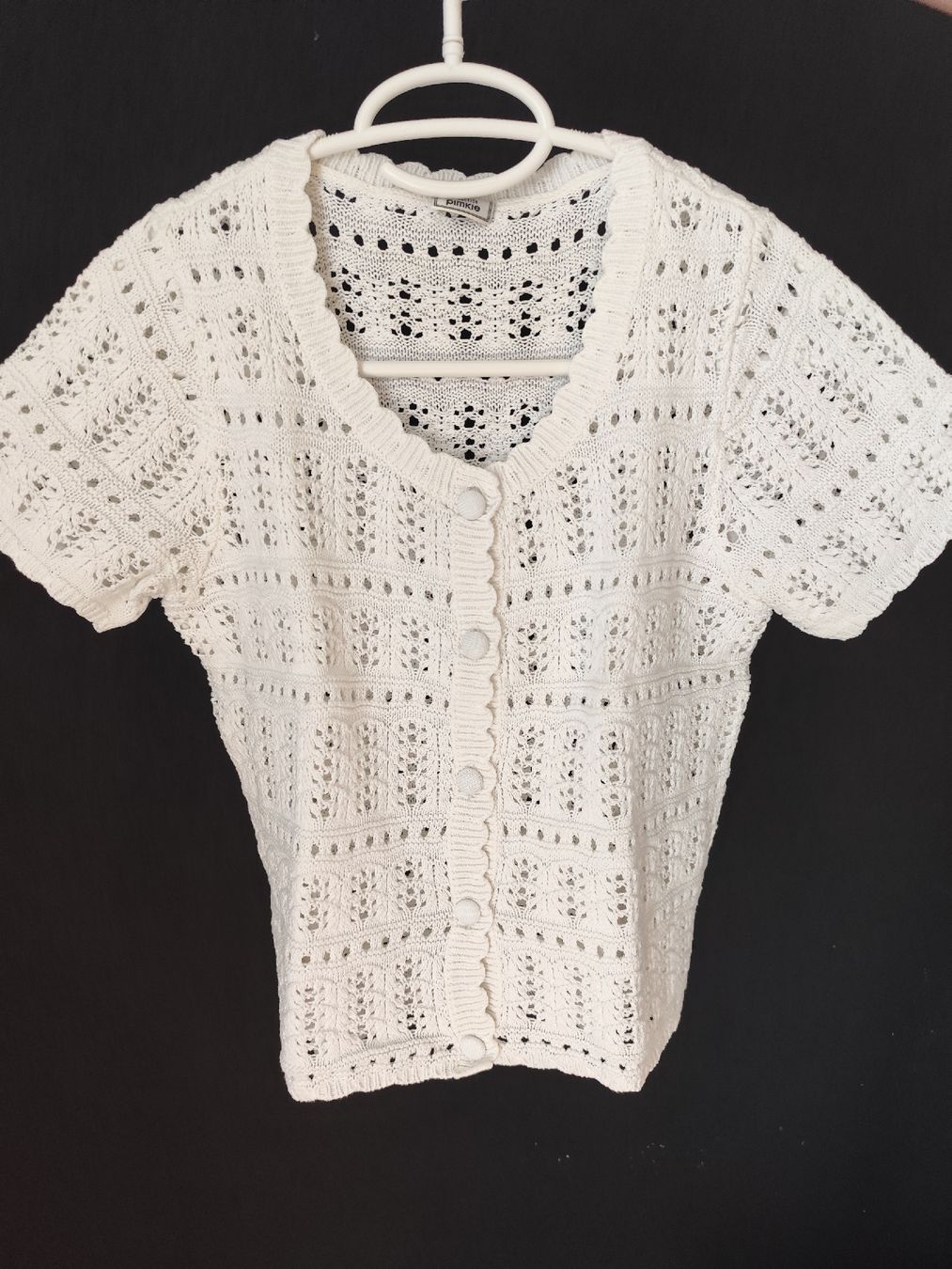 T-shirt: tshirt blanc en crochet taille S – Usato da Neuchâtel venduto da pie_8t6p
