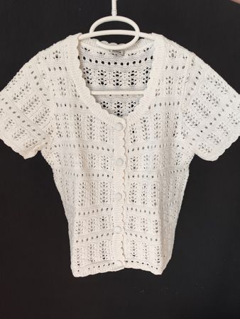 tshirt blanc en crochet taille S