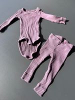 Lilla Geripptes Baby-Set, Baumwollmischung, Größe 74 cm