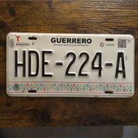 🇲🇽 Mexiko Autoschild, Guerrero HDE-224-A - ORIGINAL  