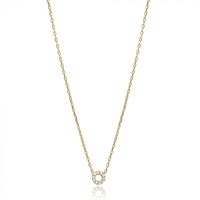 Kette fein Kreis Zirkonia 925 gold Silber filigran zart 40+5