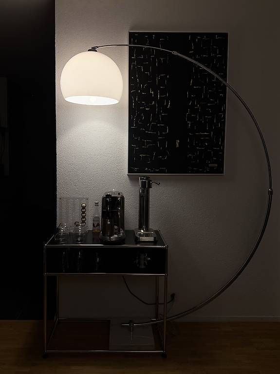 Lampade: Design Bogenlampe mit Marmorsockel – Usato da Luzern venduto da mat.jones 1