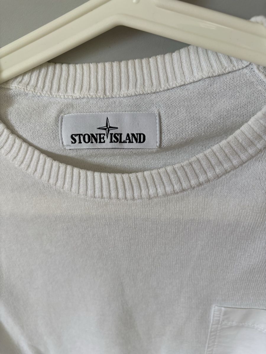 Stone Island Maglioni & Felpe: Original Stone Island Pullover weiß M – Usato da Fribourg venduto da dafral 1