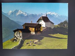 Alte Ansichtskarte Bettmeralp Wallis, Jahrgang 1987