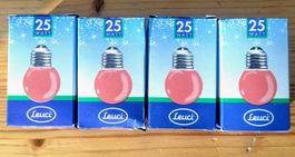 Vintage Leuci Glühbirne rot globe E27 25W NOS OVP - 1 Stück