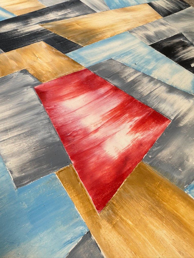 Dipinti: Rotes Quadrat (Öl auf Leinwand) Nr. 58 – Usato da Unterlunkhofen venduto da Chrono69 1
