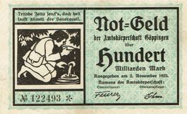 Göppingen 100 Mrd.Mark 02.11.1923 VZ+-VZ++