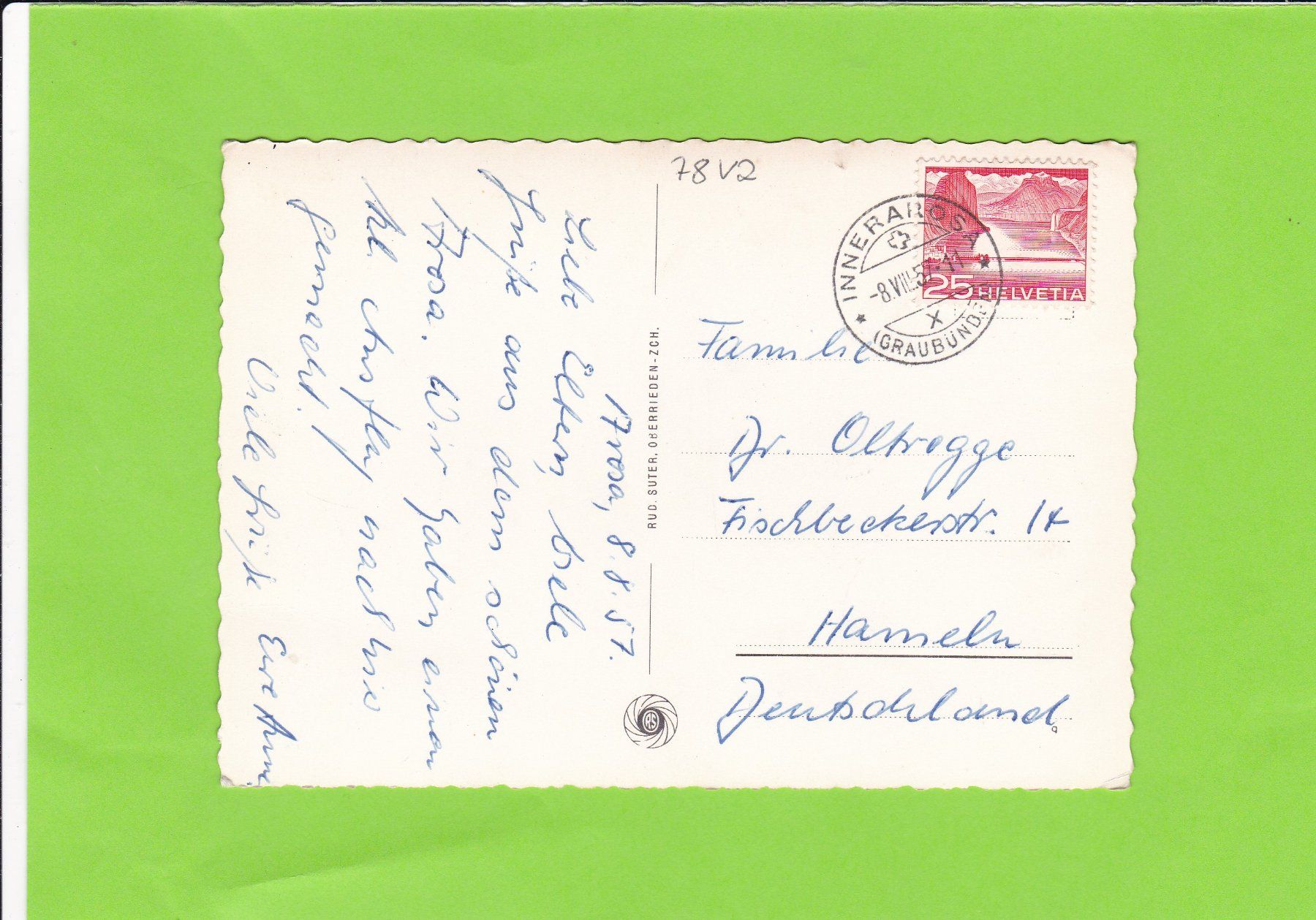 Cartoline postali: Arosa, am Obersee – Usato da St. Peterzell venduto da neckertal 1