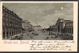 ^Gruss aus Zürich , Mondschein , gel. 1898
