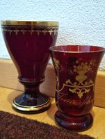 2x antike Gläser, Böhmisch +Biedermeier Glas🙏☺️