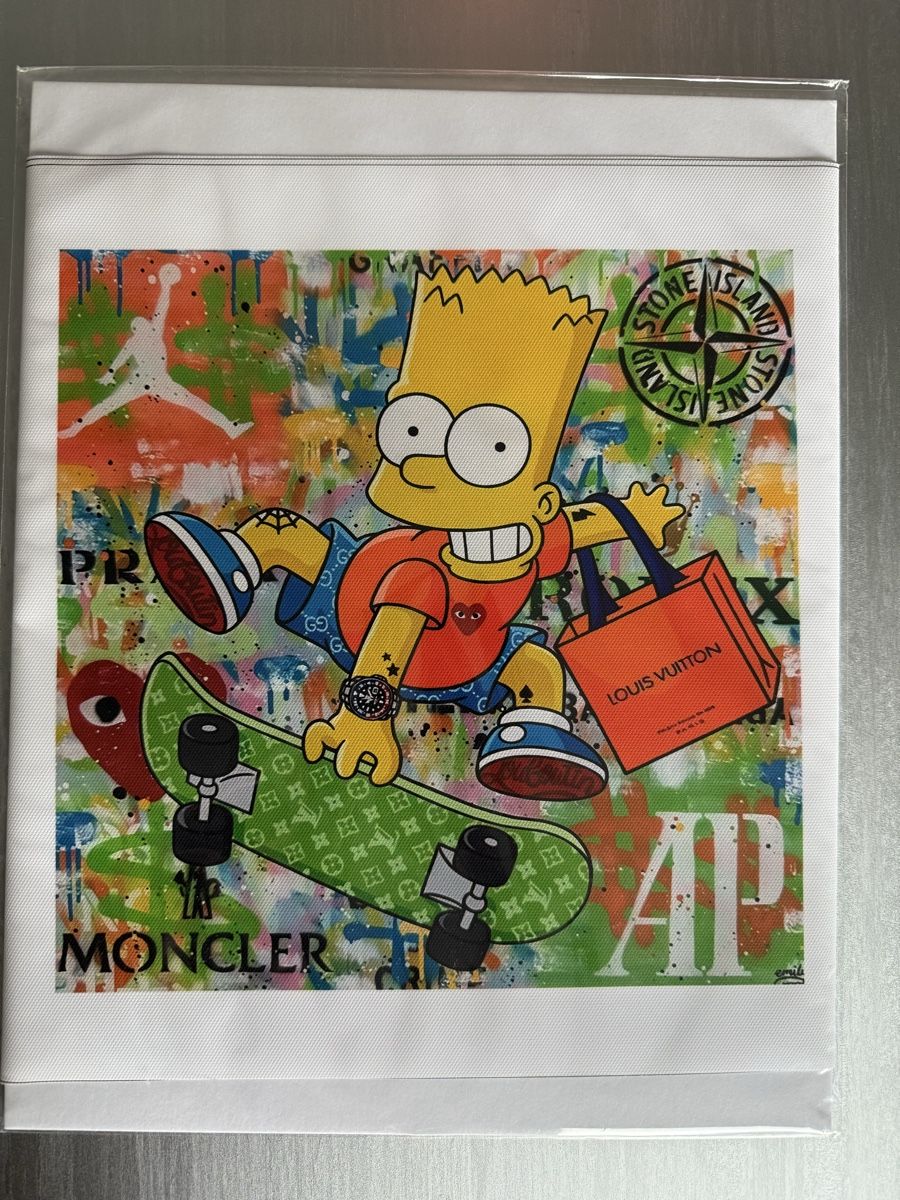 Grafica & Litografie: Bart Simpson - Tableau Street Art Luxe - Unique! – Nuovo e nell'imballaggio originale da Chapelle-sur-Moudon venduto da Chamard78