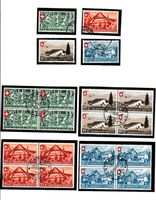 2 PRO PATRIA Bundesfeiermarken Sätze 1945 - gestempelt