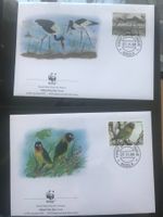 Sambia 1996 Satz WWF Russköpfchen Papagei Sattelstorch FDC