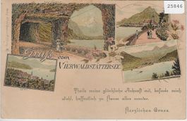 Gruss vom Vierwaldstättersee - Litho