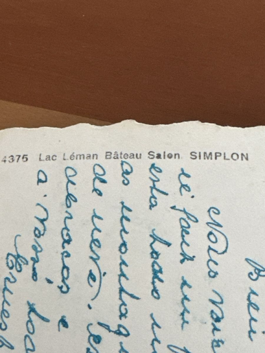 Cartoline postali: Ansichtskarte Lac Léman  mit Schiff Simplon – Usato da Zürich venduto da Smarties13 2