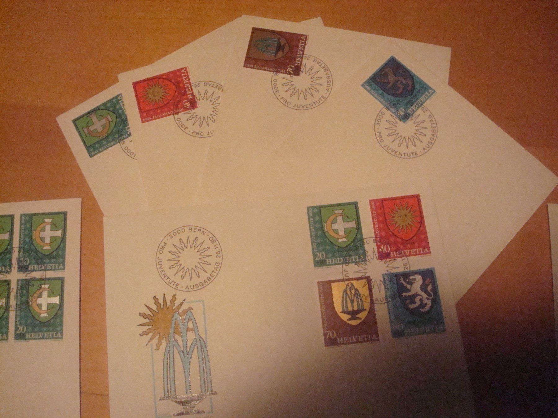 Tutti i francobolli: PJ 1980 FDC Serie einzeln und 4er – Usato da Gordola venduto da Polentaefung 1