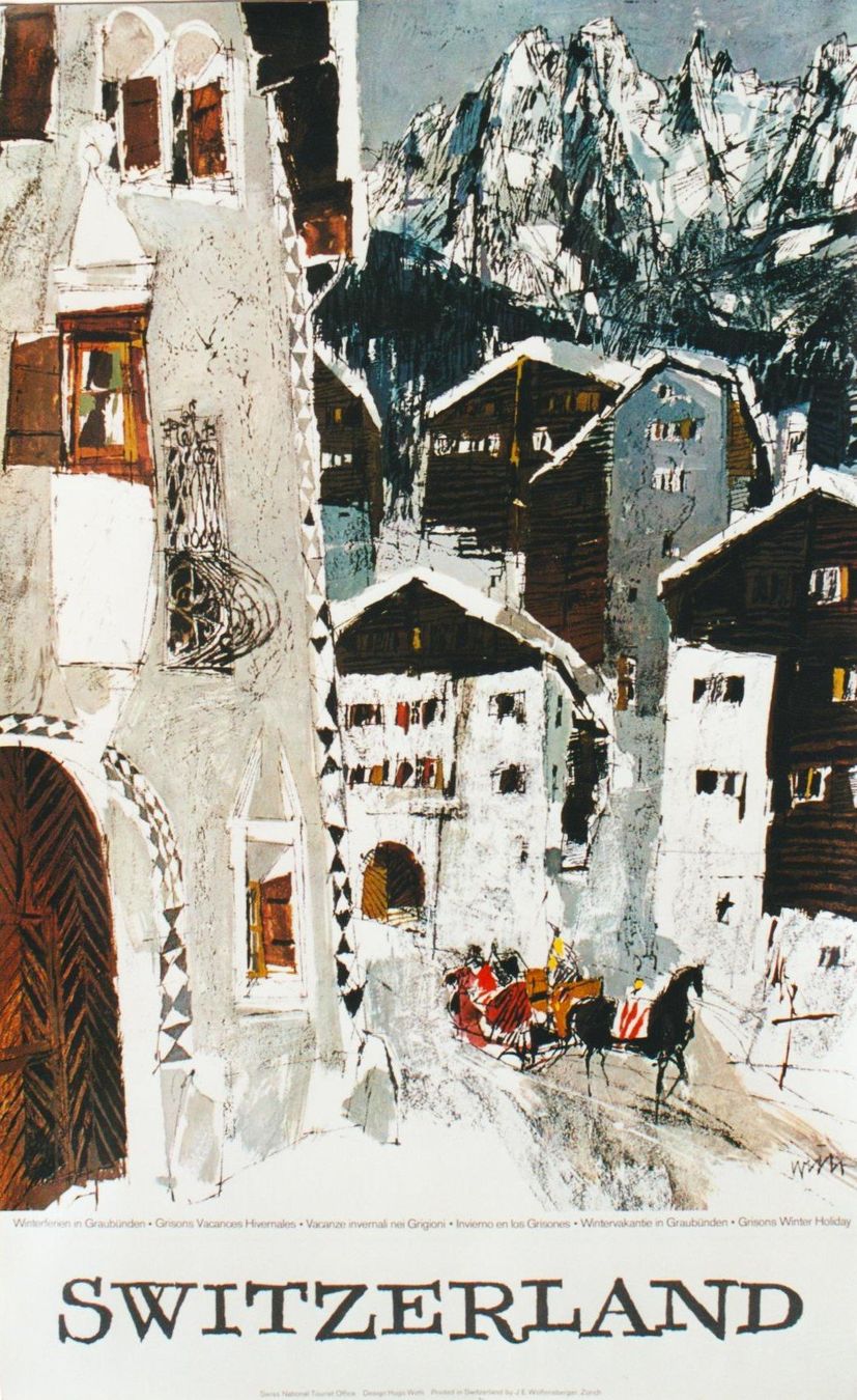 Foto & Immagini: SWITZERLAND GRISONS ENGADIN 1963 - Original Plakat – Usato da Blonay venduto da postercollection
