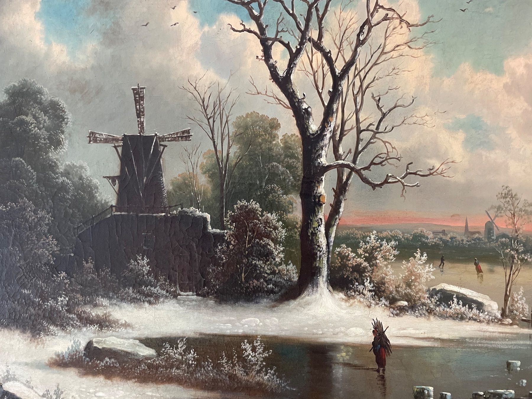 Dipinti: Wunderschönes, grosses Oelgemälde - Winterlandschaft Holland – Usato da Fidaz venduto da KunstsammlerGR60 3