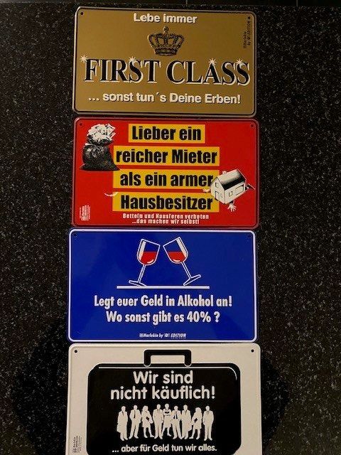 4 Blechschilder mit lustigen Sprüchen Kaufen auf Ricardo
