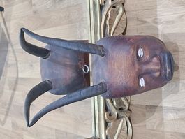 Seltene Holzmaske mit Hörnern – Deko für Ihr Zuhause (Cuba)