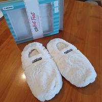 Hausschuh, Finken, Hot Feet, gefüllt mit Lavendel, Leinsamen