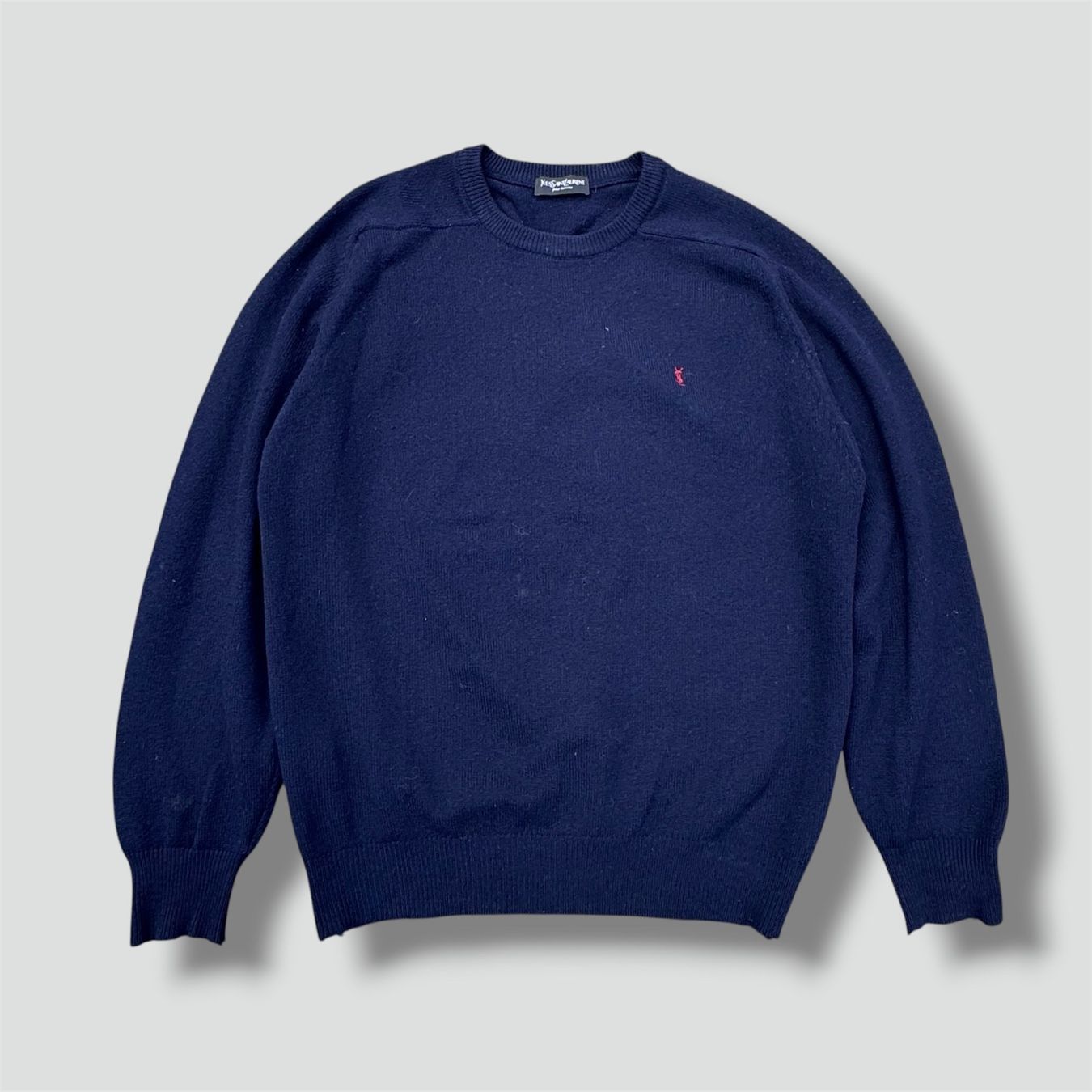 Saint Laurent Pullover & Sweatshirts: Yves Saint Laurent wool trademark crewneck pull sweatshirt – Gebraucht aus St. Gallen von sourced_limited