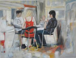 Acryl Gemälde Menschengruppe