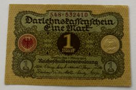 Darlehnskassenschein 1 Mark 1920 Berlin sehr guter Zustand
