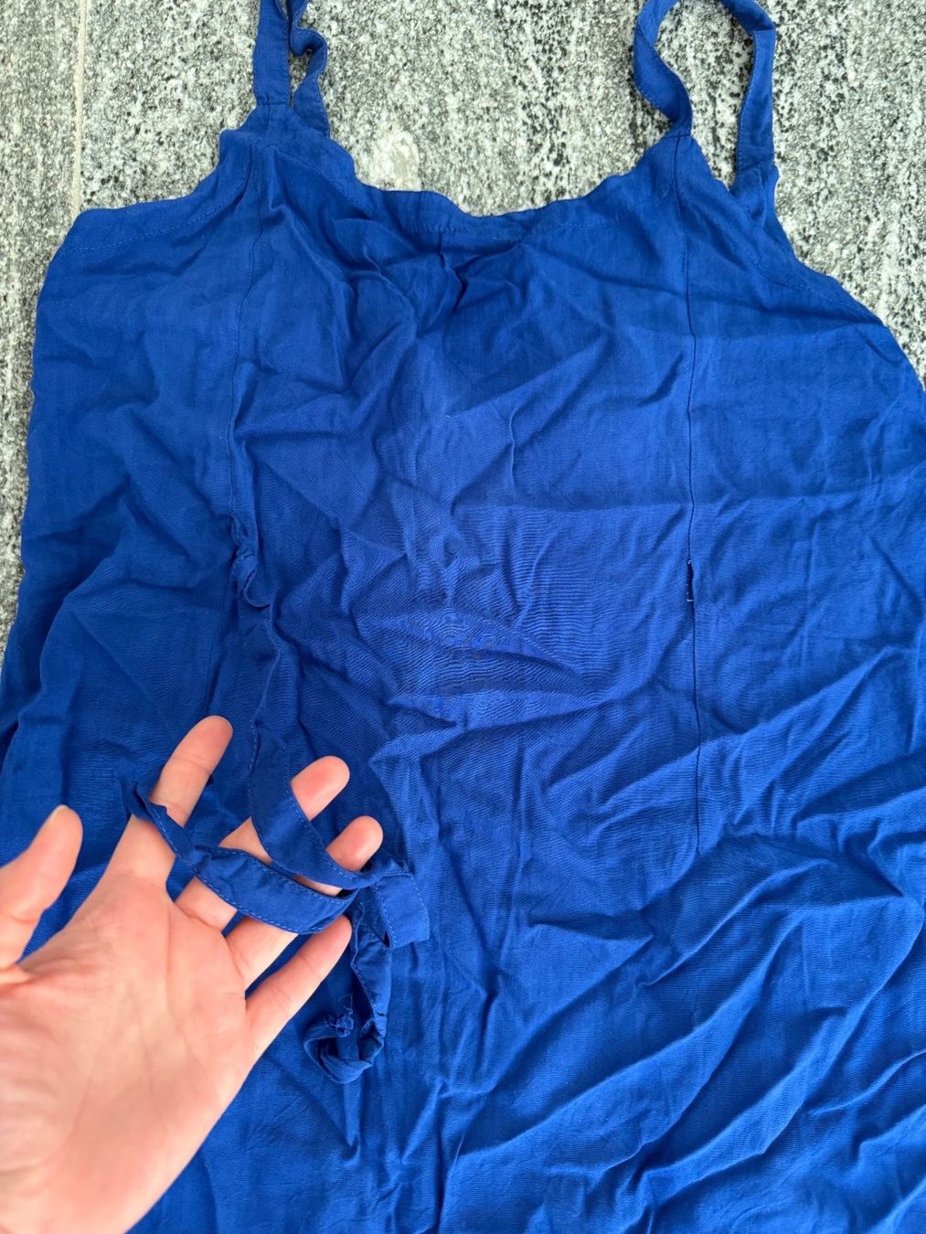 Vestiti: Blue womens summer dress with white batik patterns – Usato da S. Vittore venduto da via_h2nb 3
