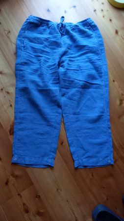 3/4 Hose Deerberg Grösse 42 blau Leinen guter Zustand