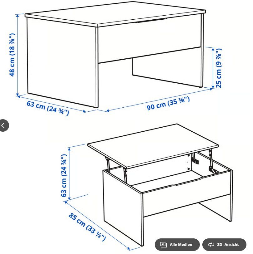 Ikea Tische: Wohnzimmertisch mit Stauraum – Gebraucht aus Nänikon von jeannine20 1