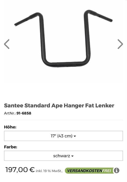 Pezzi di ricambio: Lenker Ape Hanger 17" für H-D Touring  – Usato da Winterthur venduto da Lalo1988 1