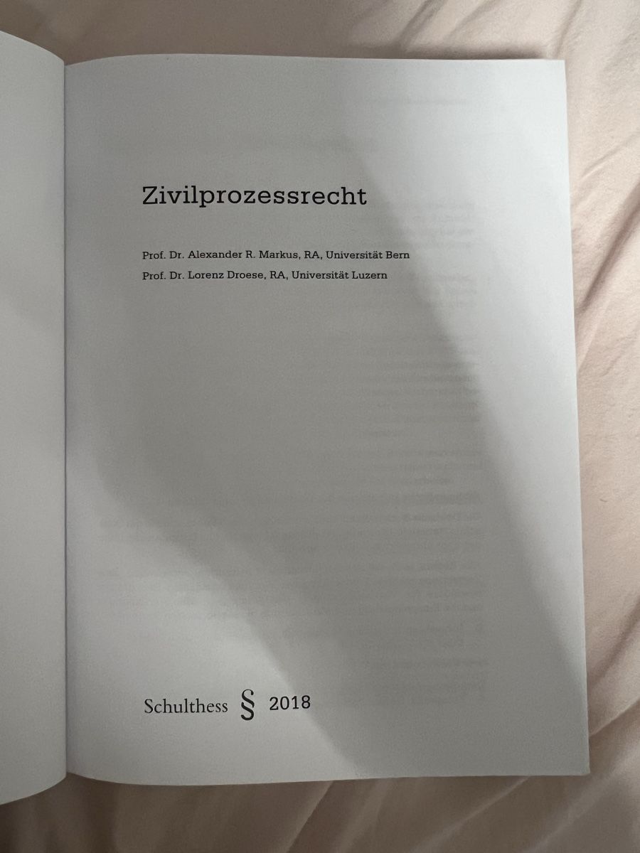 Livres: Zivilprozessrecht Schulthess – D'occasion à Alchenflüh par panmae8 2