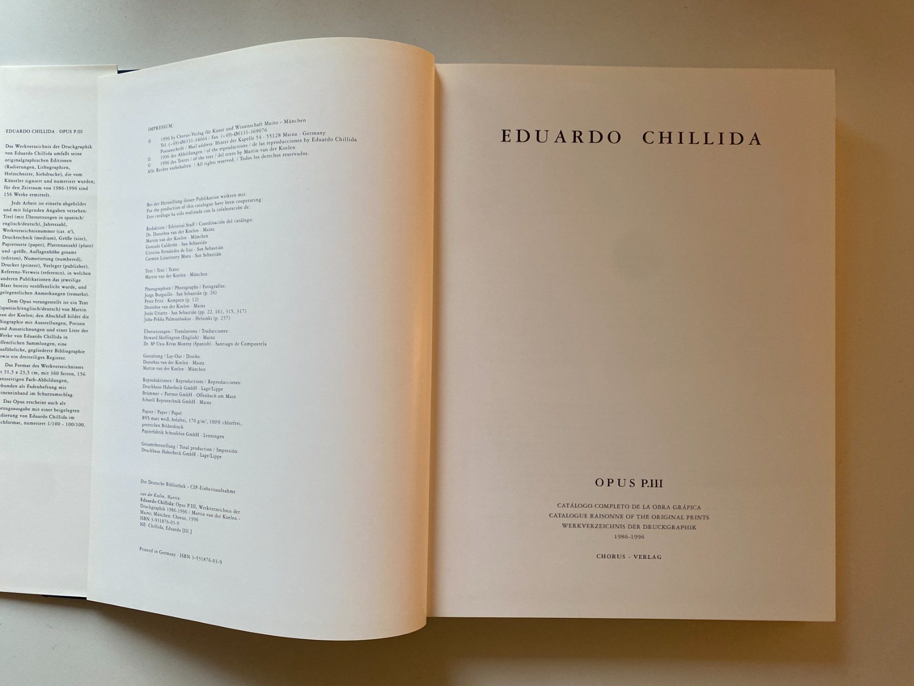 Bücher: Buch Eduardo Chillida, Opus P.III – Gebraucht aus Gümligen von Vicky2 1