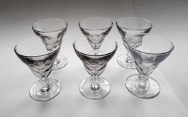6 APEROGLÄSER, VINTAGE, MASSIV