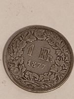 1 Fr 1877 Helvetia Muenze guter Zustand