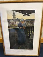 Kunstdruck Giovanni Segantini  - Auf der Laube gerahmt