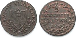 ST. GALLEN Kanton, Halbbatzen 1808 Billon ERHALTUNG! vz