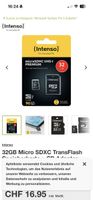 Intenso microSDHC Class 10 32GB Speicherkarte mit Adapter