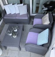 Polyrattan Lounge Set komplett mit Kissen & Deko