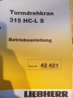 Betriebsanleitung Liebherr 315HC-L S Originaldokument