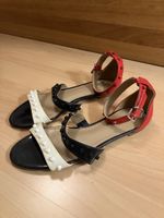 Armani Jeans Sandalen, Gr. 38, Rot/Schwarz/Weiss