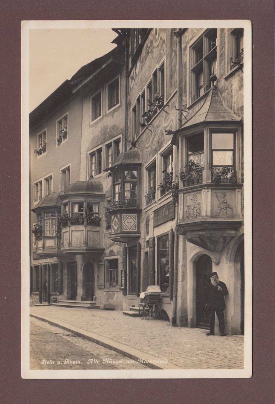 Cartoline postali: STEIN AM RHEIN - Am Marktplatz - Mann - 1934 – Usato da Pully venduto da nicecards
