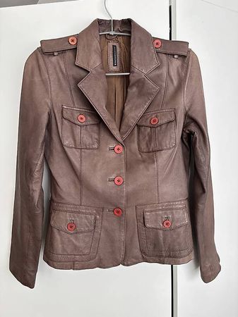 Veste femme en cuir véritable Naf Naf  Taille S