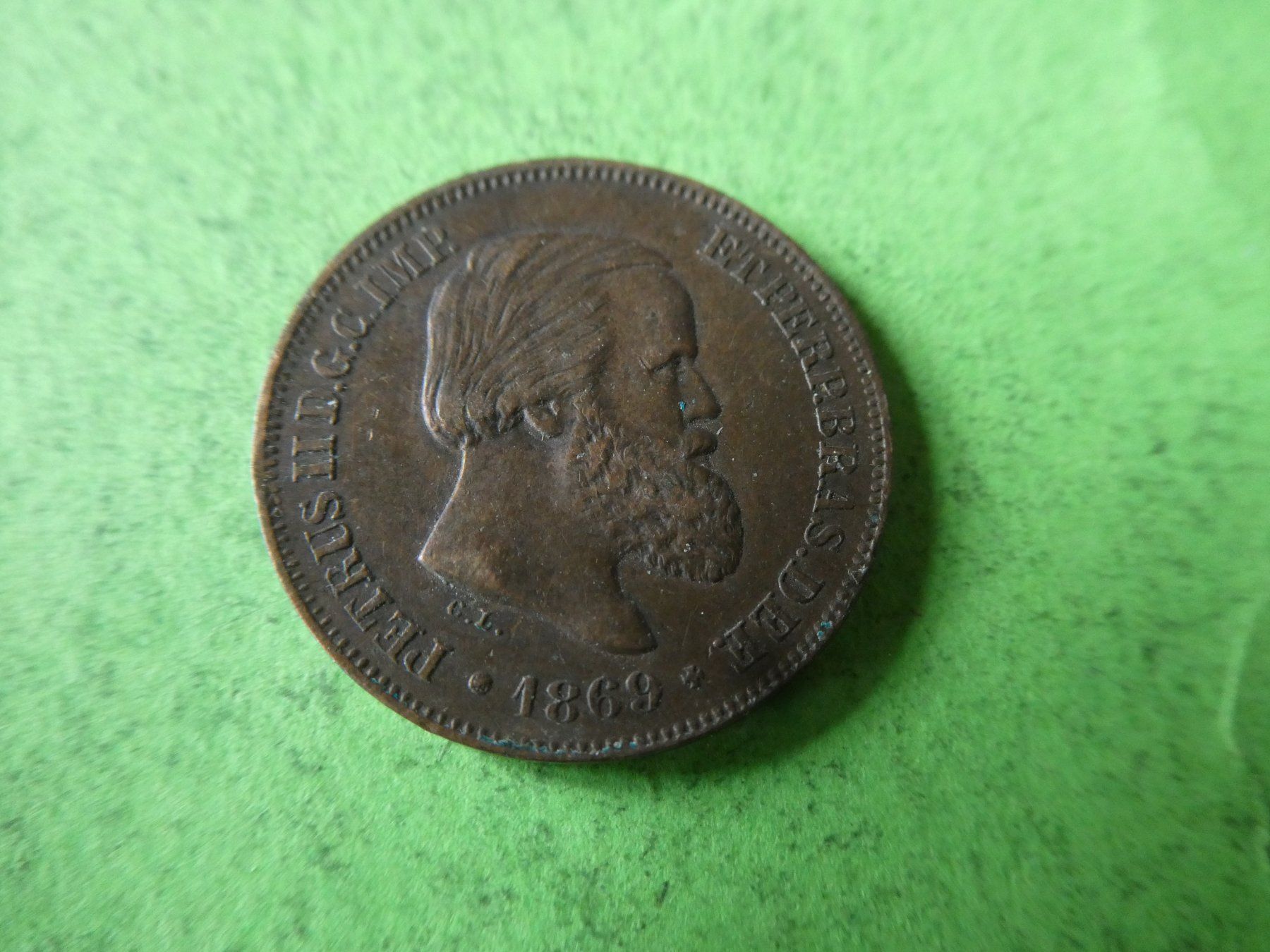Tutti le monete: Brasilien 1869, 10 Reis – Usato da Hinterforst venduto da Rohusri