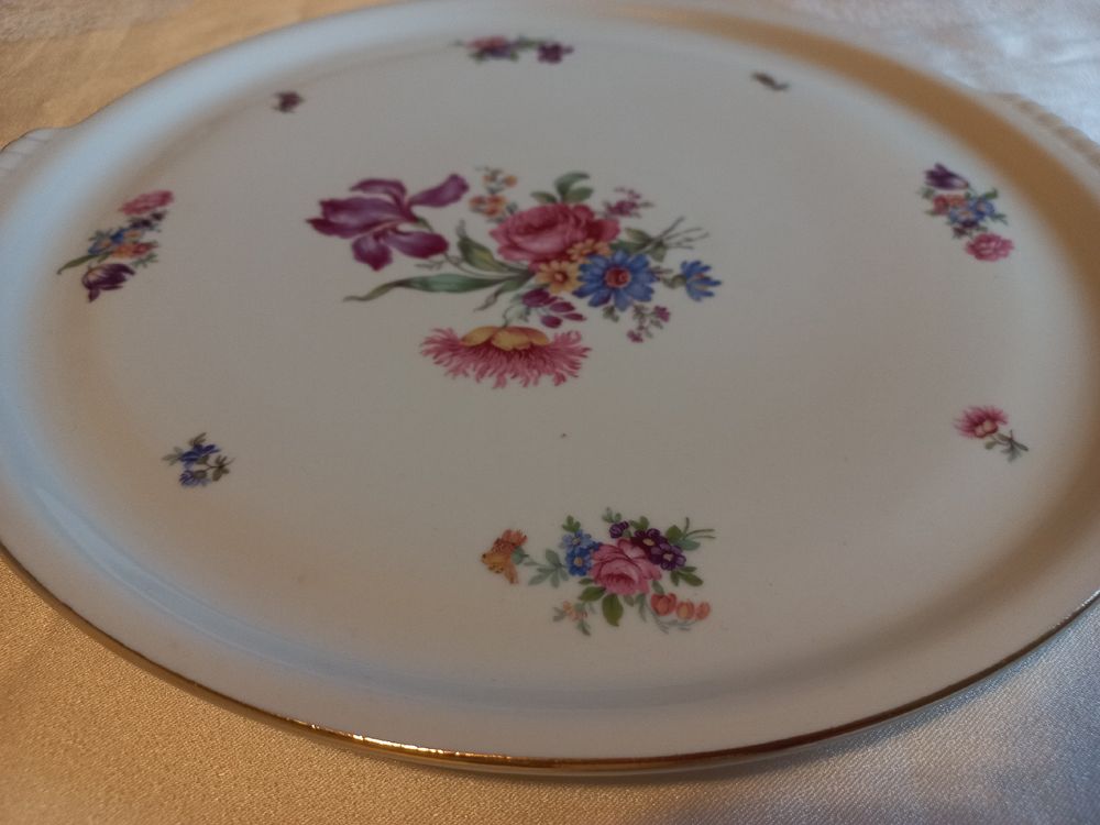 Assiette à Gâteaux Rosenthal LOTUS Secunda Platine 19cm - Vintage Allemagne