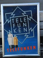 Litho Werbe Plakat / Telefunken im original Rahmen von 1930