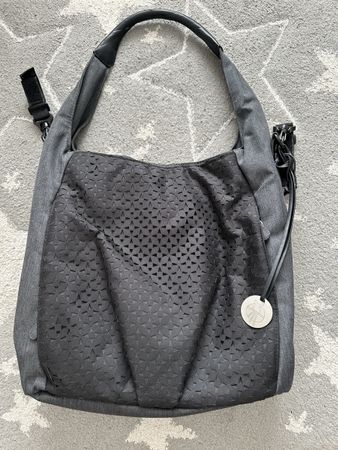 LÄSSIG Wickeltasche grau mit Muster sehr guter Zustand!